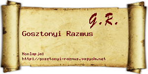 Gosztonyi Razmus névjegykártya